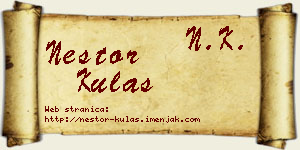 Nestor Kulaš vizit kartica